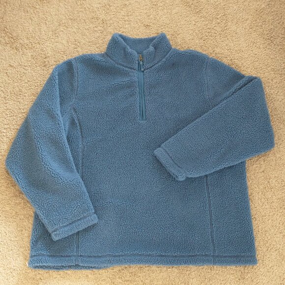 Lands End Kids Size XL Fleece Pullover Fluffly Jacket Lands' End Quater Zip Up - Picture 1 of 8